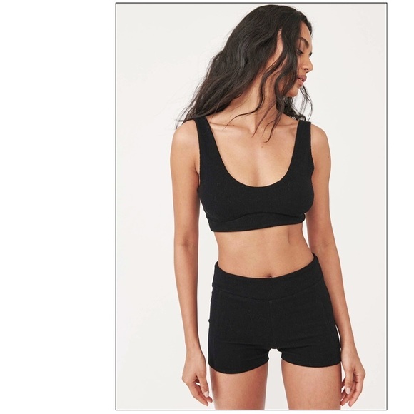 Free People SET Black Issa Lifestyle Boy Shorts And Bralette Size Large NWT - Picture 6 of 6